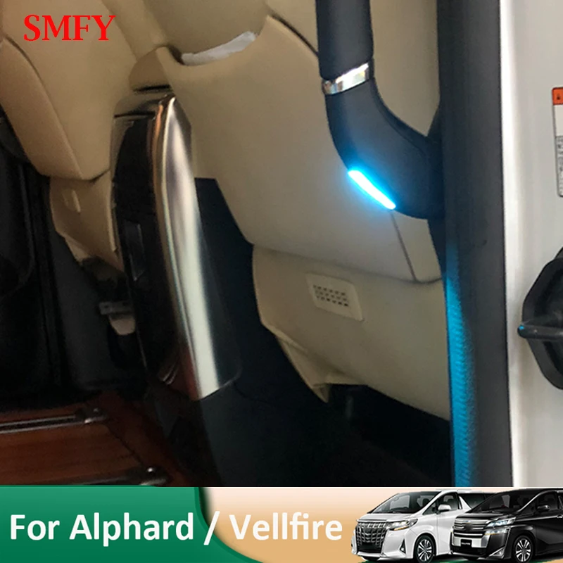 For Toyota Alphard Vellfire 30 2015-2022 Accessories Car Middle Door Armrest Ground Light Handle Lamp