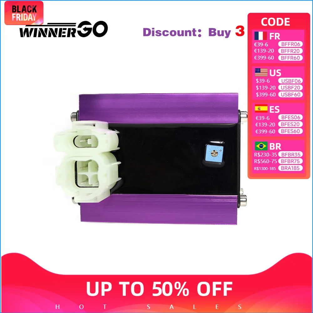 WINNERGO Purple Adjustable Racing AC CDI Ignition Box Fit for GY6 50cc 125cc 150cc Moped Scooter ATV Quad Car Accessories