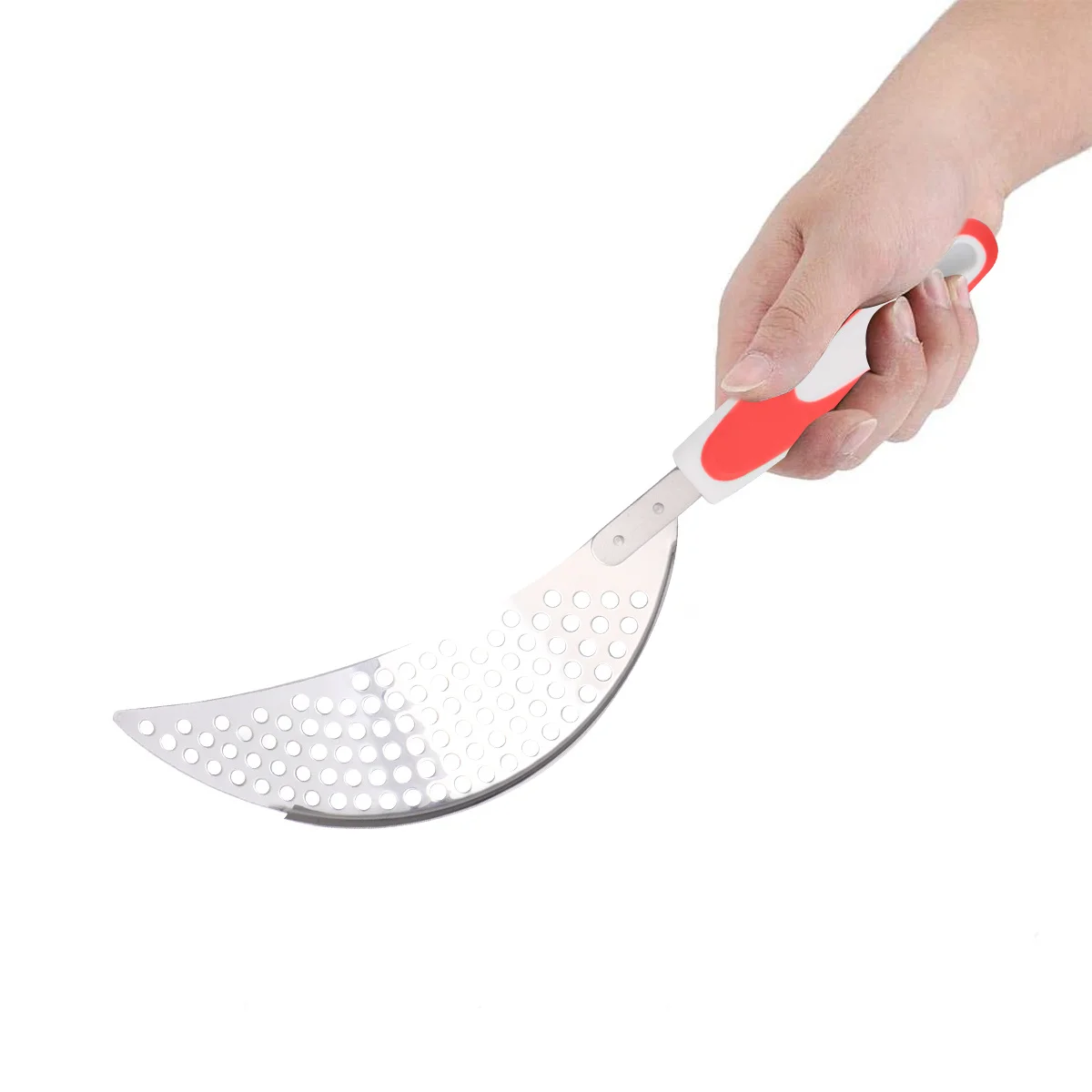 

1pc Stainless Steel Pot Strainer Orange With Plastic Handle Pan Drainer For Pasta Rice Kitchen Tool Filter Separator