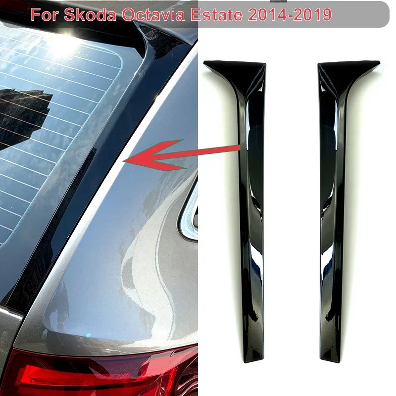 

For Skoda Octavia Estate 2014-2019 Splitters Canards Rear Window Deflector Cover Side Spoiler Wing Trim Sticker Car Accessories