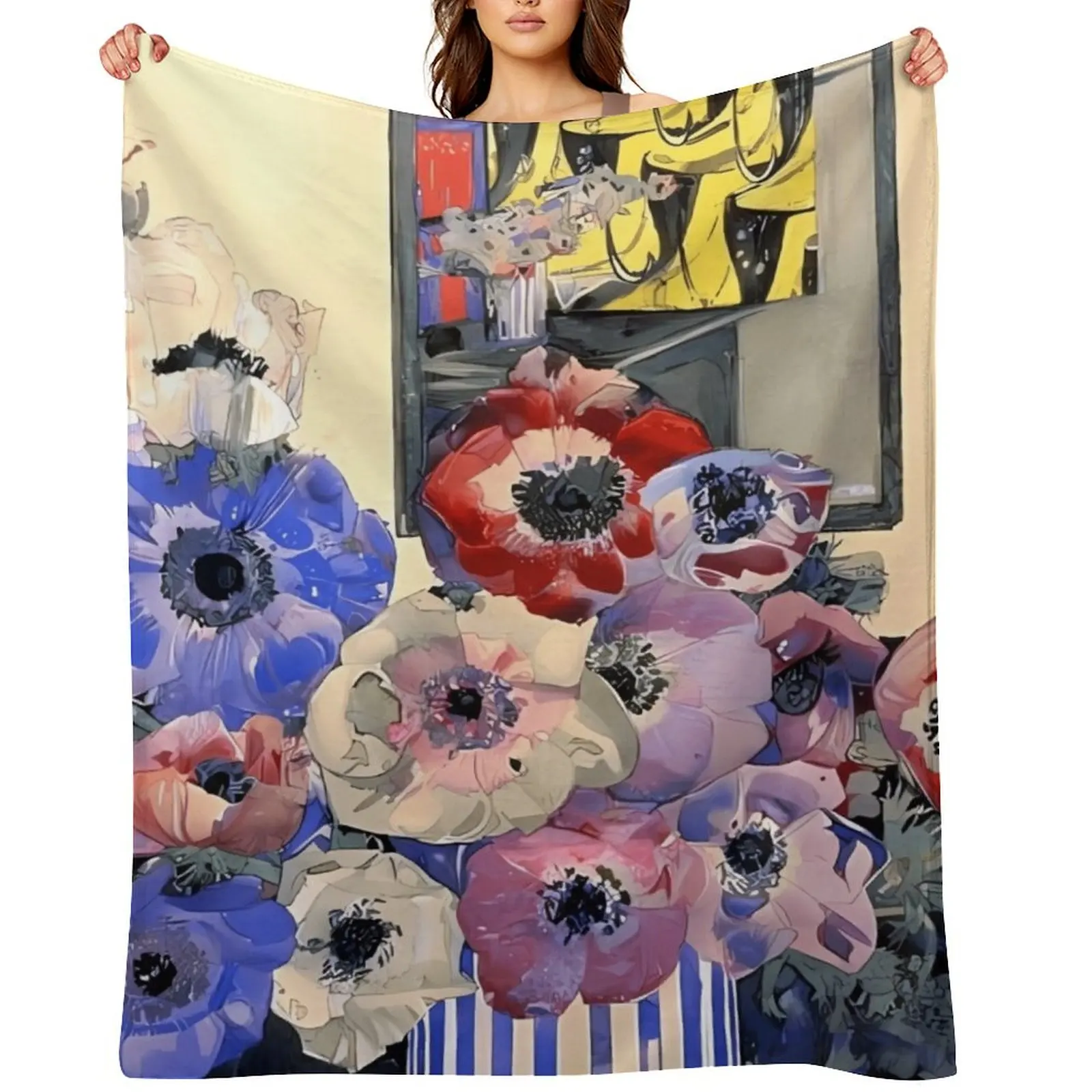 Charles Rennie Mackintosh Still Life Of Anemones Throw Blanket Giant Sofa Warm anime Bed linens Baby Blankets For Bed Blankets
