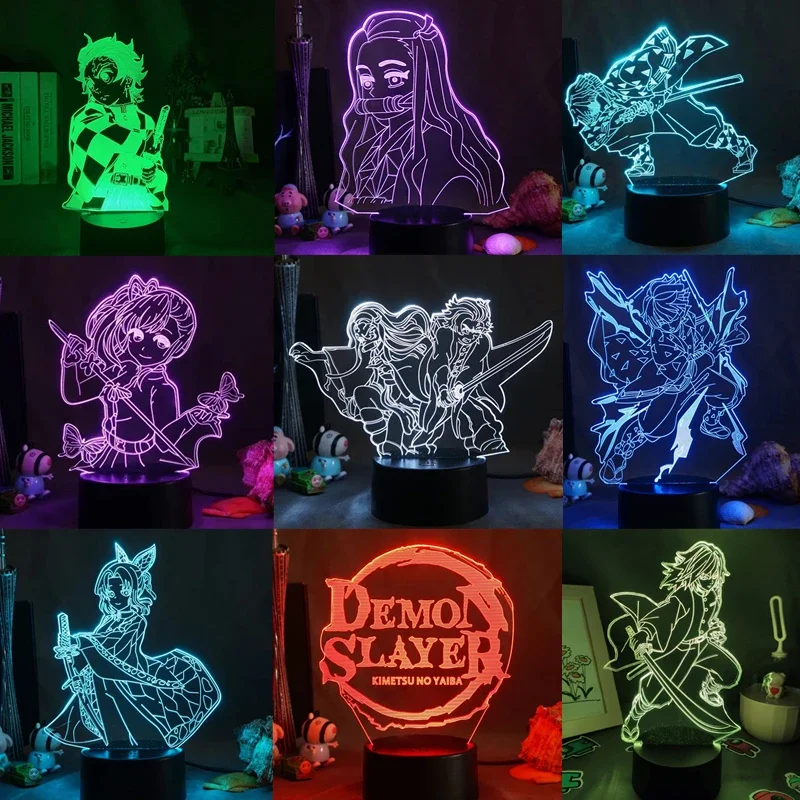 

Anime Demon Slayer Acrylic Led Night Light Agatsuma Zenitsu Figure for Kids Child Bedroom Decor Cool Kimetsu No Yaiba Lamp Gift