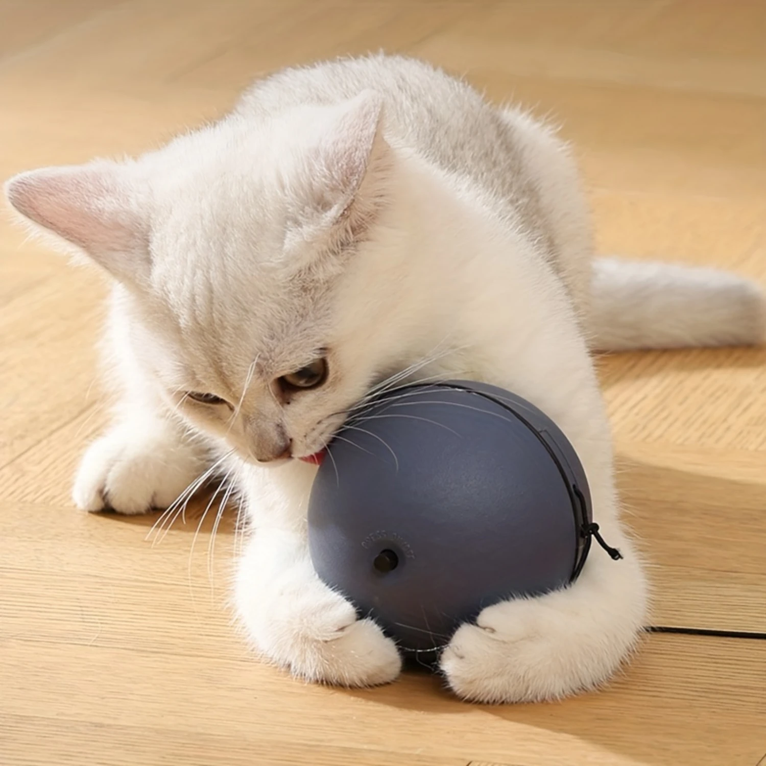 "Battery-Operated" Interactive Cat Toy Ball With Tracking Mouse - Automatic Rolling Teaser For All Breeds, Battery-Powered (Batt