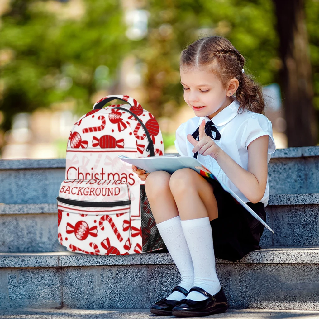 Zaino natalizio-131 per bambini Zaino per studenti di grande capacità Zaino per studenti delle scuole superiori dei cartoni animati da 17 pollici