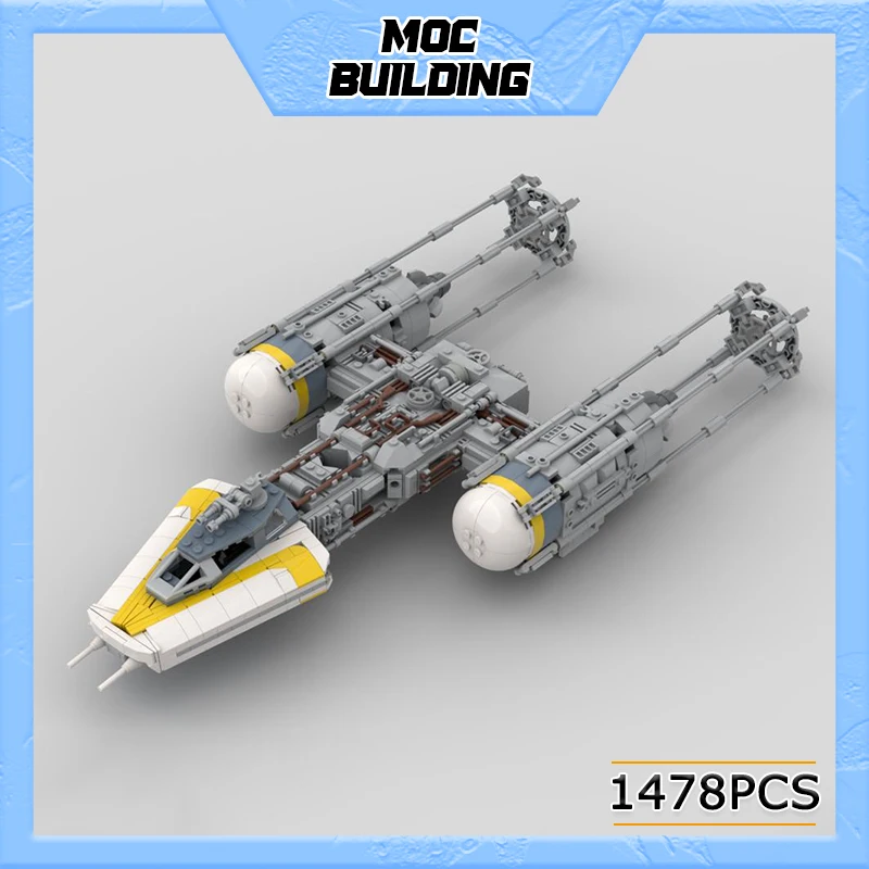 1478pcs MOC Space War Series Y Wing Bomber Military Weapons Creative Expert Movie Ideas Building Block For Collection MOC-109116