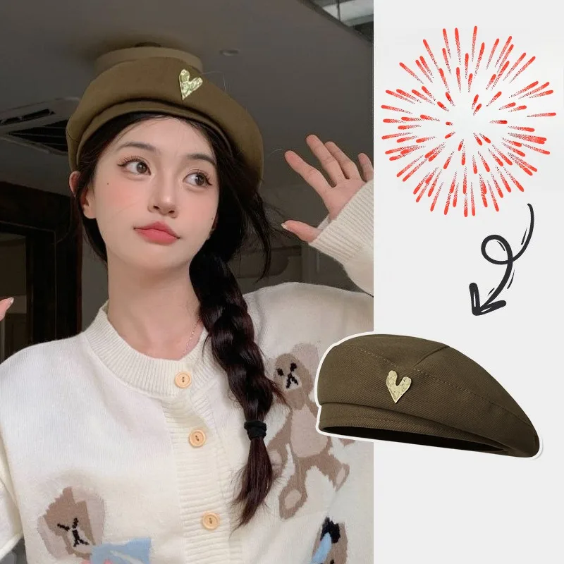 قبعة فنان من الصوف من Sweetie Style قبعة تنحيف الوجه للكلية أنيقة طوال اليوم متعددة الاستخدامات كاجوال للنساء والفتيات والنزهات والمقهى