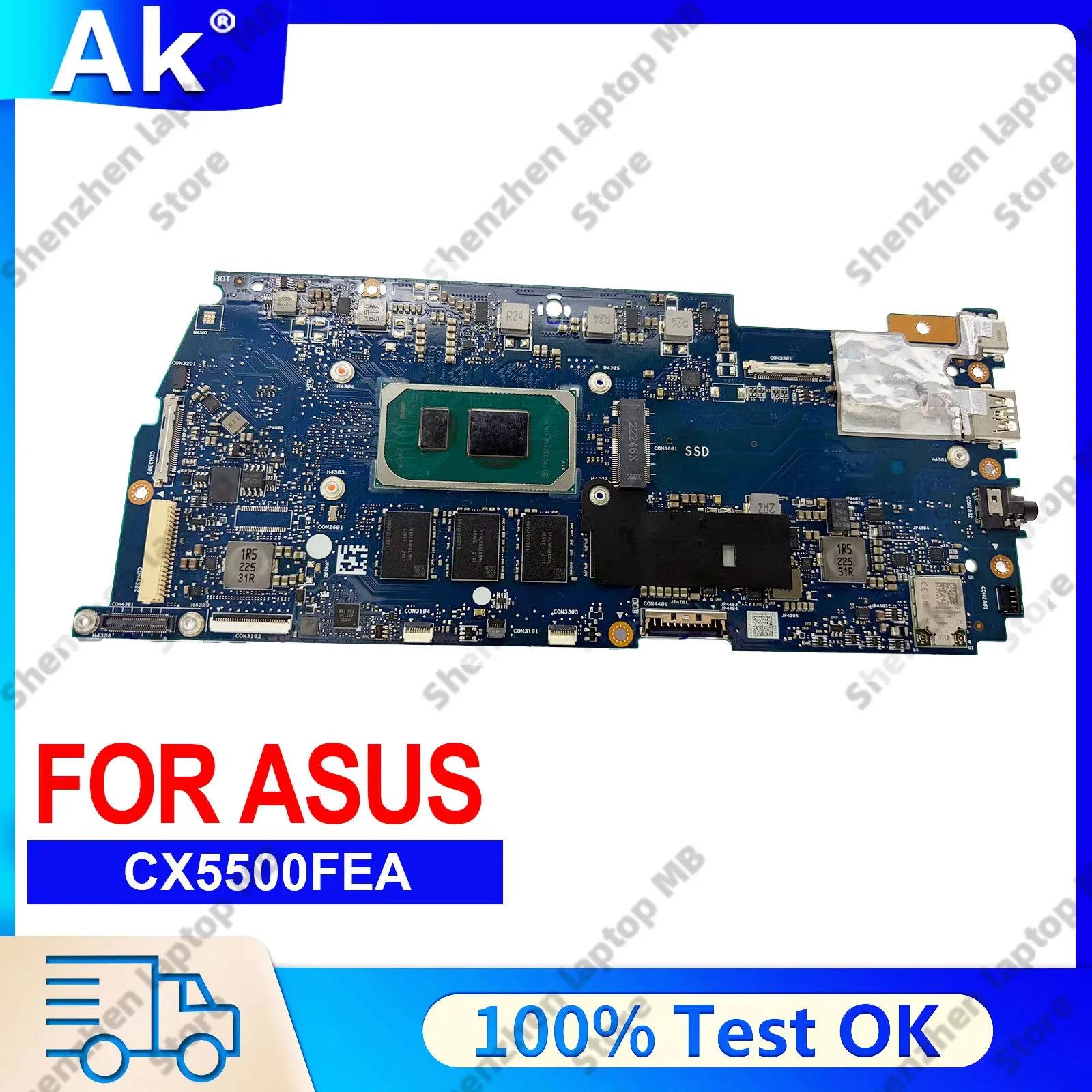 CX5500FEA Laptop Motherboard For ASUS Chromebook Flip CX5 CX5500FEA CX5500F Mainboard With 11th Gen I3 I5 I7 100% Tests OK Stk
