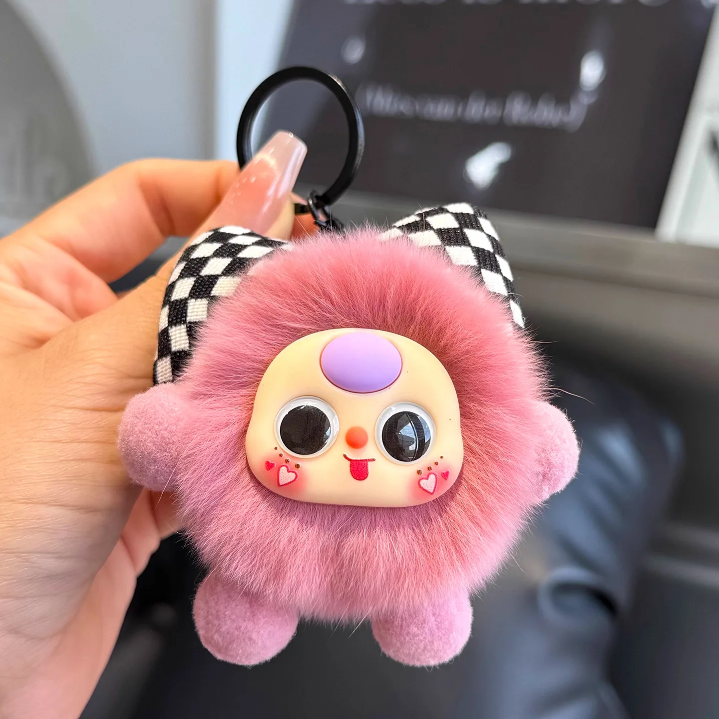 Faux Nertsen Boog Kolenwagen Sleutelhanger Hanger Prachtige Knuffel Cartoon Karakter Rugzak Accessoire