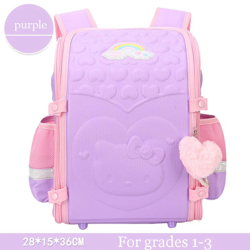 Miniso Hello Kitty Girls Cartoon Cute Schoolbag Children Backpack Pupils Lightweight School Book Bag Students Protect Spine Gift