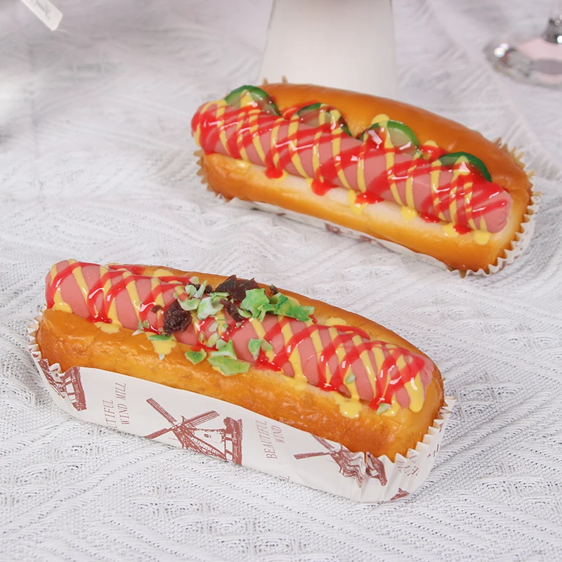 1pcs Simulation Of Hot Dog Cooking Bread Model Props Cake Food Food Window Decoration Children\'s Educational Products