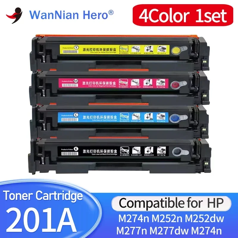 خرطوشة حبر ملونة متوافقة مع HP CF400A 401A 402A 403A 201A لـ LaserJet Pro M274n M252 M252dw M277n M252N M277dw 201a