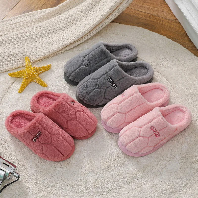 Winter-Plüsch-Hausschuhe für Paare – rutschfeste Hausschuhe mit dicker Sohle, warme, mit Fleece gefütterte Innenrutschen für Männer und Frauen – Detail 13