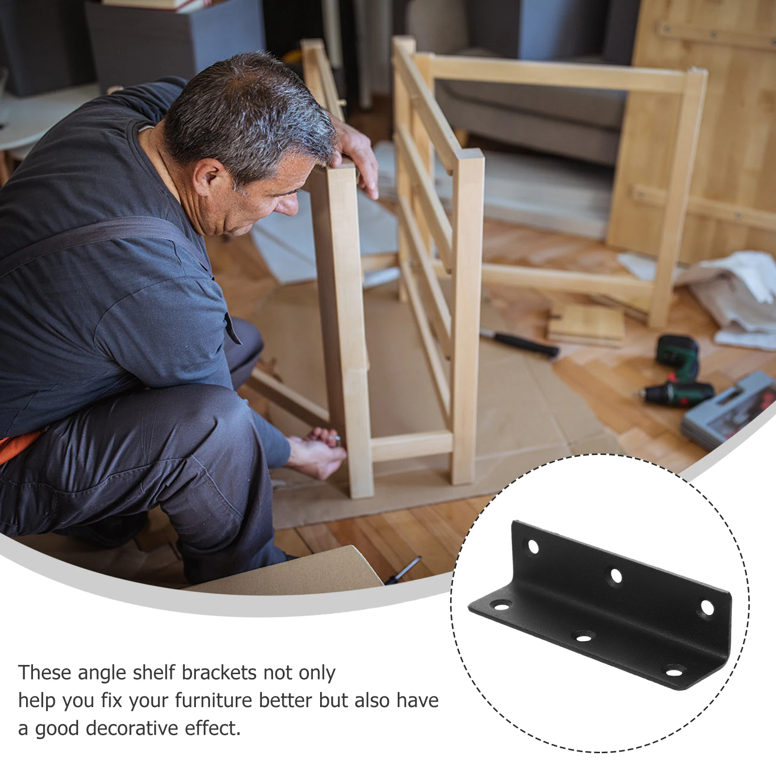 

6pcs Stainless Steel Corner Brackets 27x100 Heavy Duty L Shape Furniture Hardware Connectors 90 Degree Angle Braces Wood