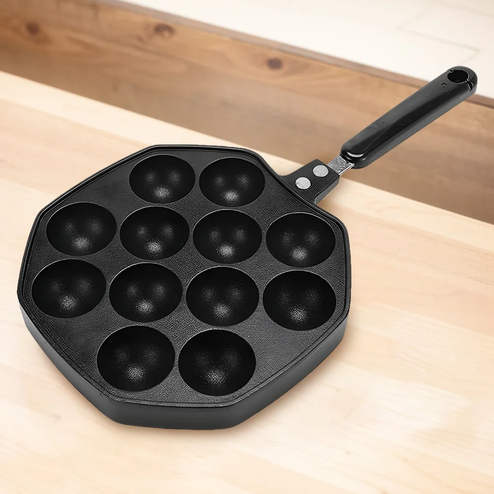 Nonstick Takoyaki Grill Pan with 12 Holes Perfect for Home Cooking Octopus Balls and Pancakes Baking Easy to Clean