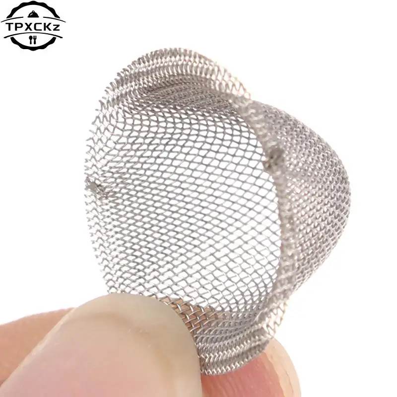 10pcs Tobacco Smoking Pipe Metal Filter Ball Stainless Steel Screen Pipes Tube Cap Filter Mesh Household Tobacco Accessories