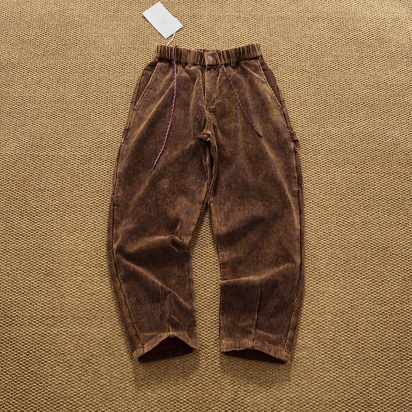 Heavy cotton corduroy casual pants for men in autumn and winter multi-pocket loose straight Japanese retro woodcutting pants
