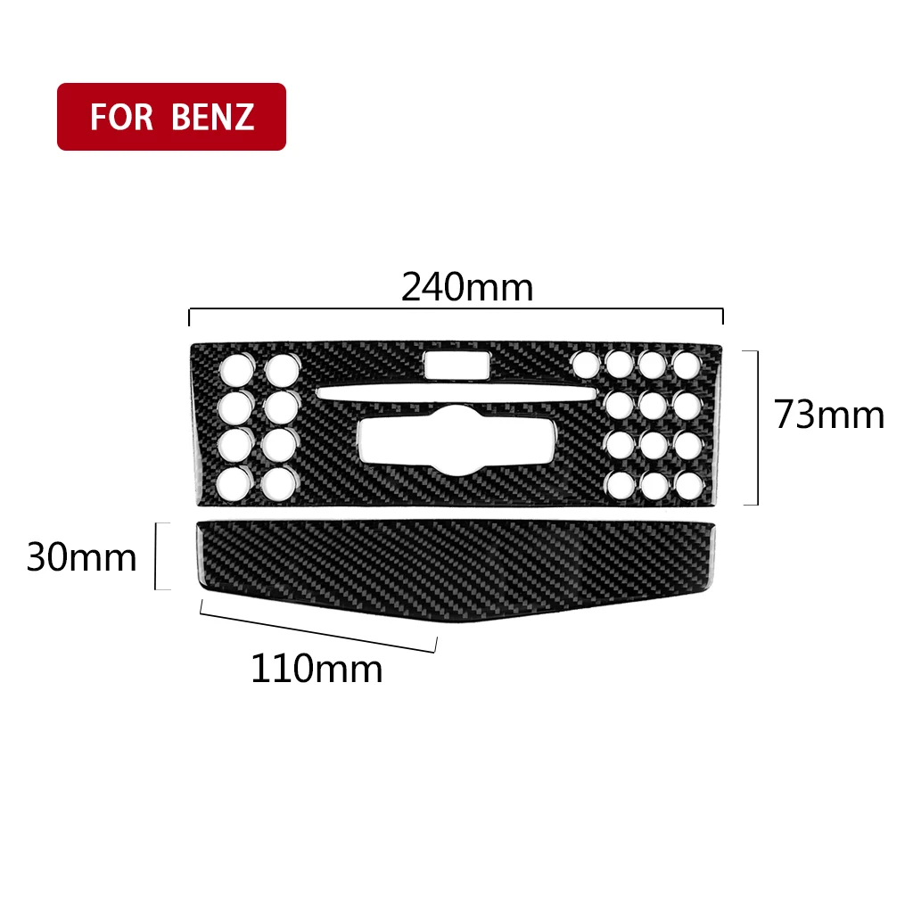 For Mercedes-Benz C-Class W204 2007-2013 Modified Carbon Fiber Center Console Interior Piano Black Accessories Stickers view 6
