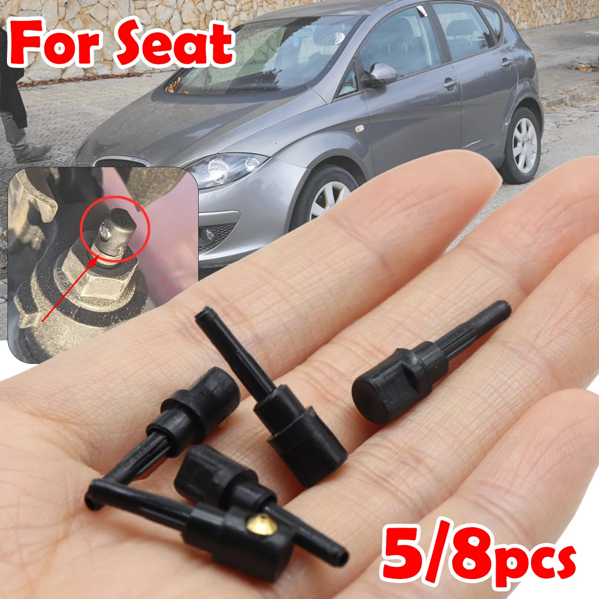 

5/8pcs For Seat Alhambra MPV / Altea XL MPV 2006 2007 Rear Windscreen Wiper Nozzle Washer Sprayer Jet Car Replacement 3B9955985A