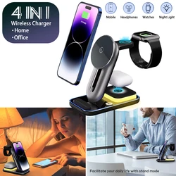 MagSafe Wireless Charging Multi Purpose Phone Holder 4 in 1 For Smartphone Air Pods Apple Watch iPhone Android Samsung Xiaomi