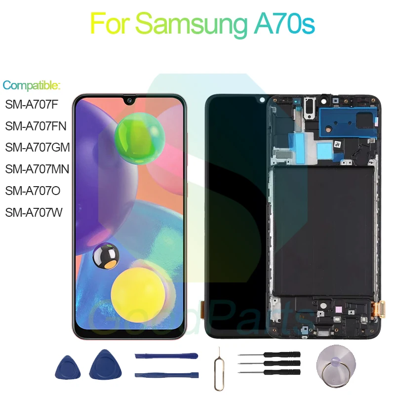 

Для Samsung A70s Замена экрана 2400*1080 SM-A707F/FN/GM/MN/O/W A70s ЖК-дисплей с сенсорным дигитайзером