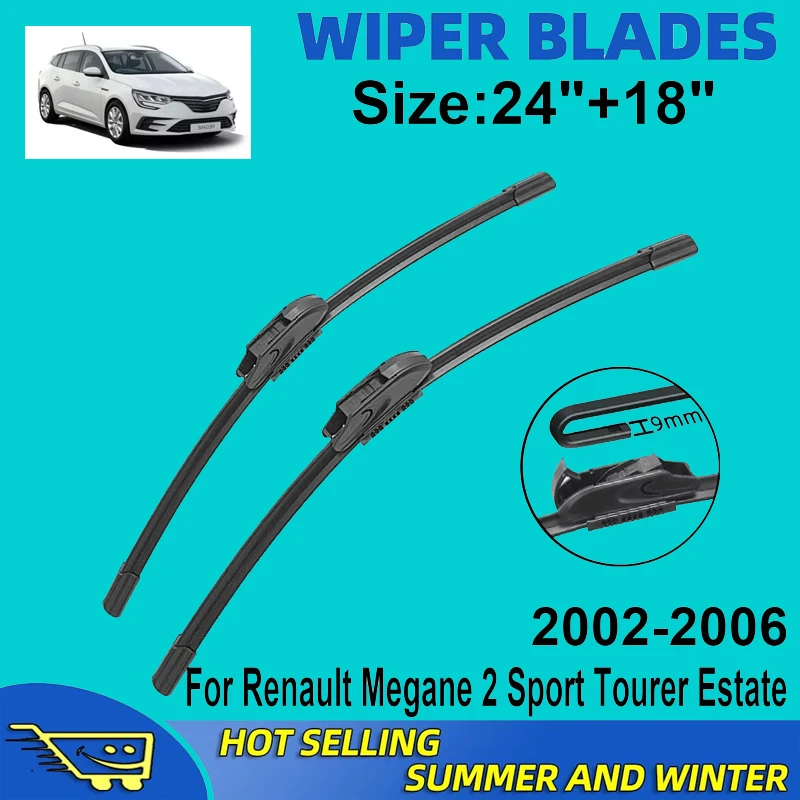 

2PCS Wiper Blades Set Kit For Renault Megane 2 Tourer Estate 2002-2006 Front Windshield Brushes Windscreen Window Accessories