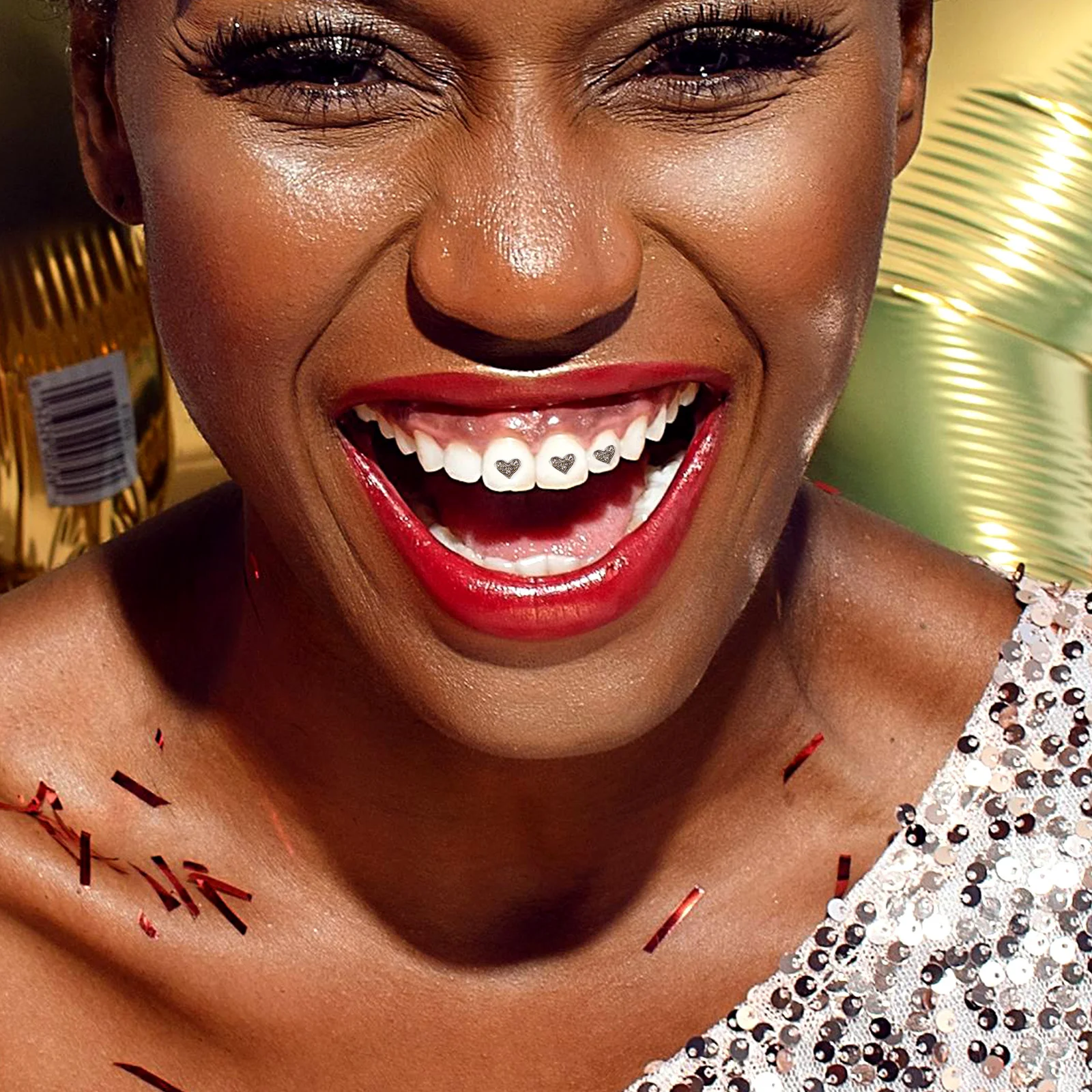 1 boîte d'ornements de dents en strass Style cœur, sourire scintillant, bricolage, matériaux sûrs et durables, légers, confortables, à porter