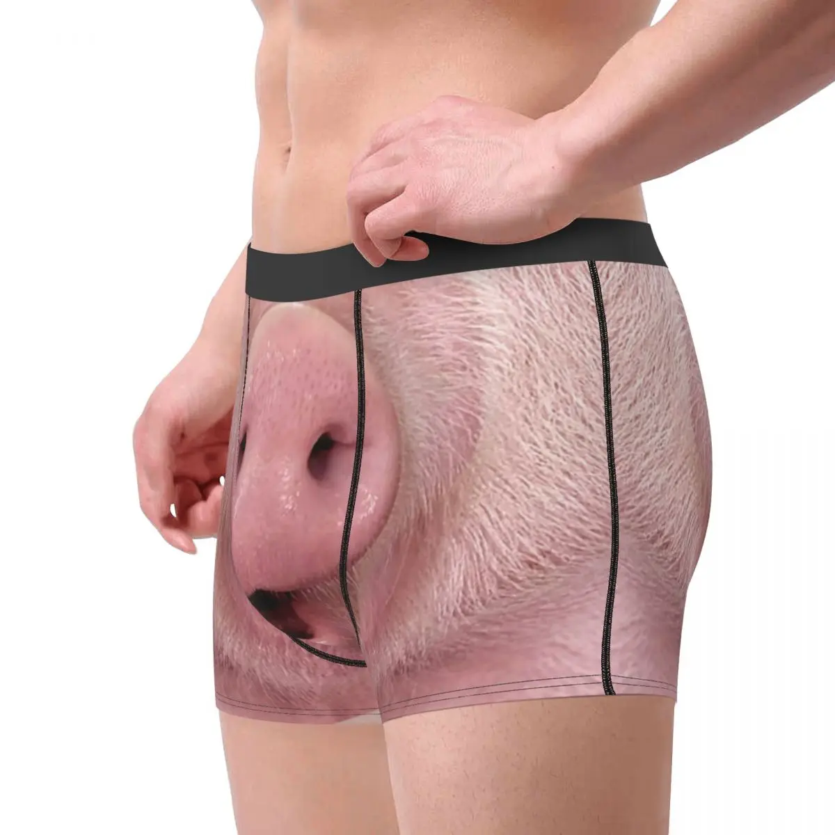 Custom Humor Pig Nose Boxers Shorts Men Piggy Briefs Underwear Funny Underpants