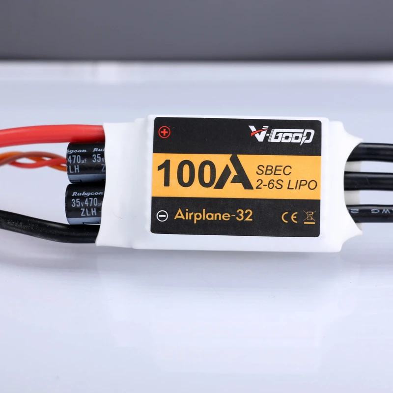 V-Good 100A Airplane-32 Brushless ESC with SBEC, 2-6S Lipo Built-In 5.5V 5A SBEC for Large Fixed Wing RC Aircraft