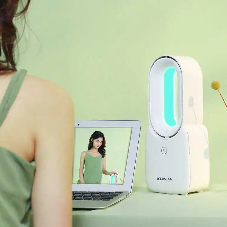 

Rechargeable Bladeless Fan - Dual Cold & Warm Modes, Flame Retardant Plastic, Portable for Home/Office
