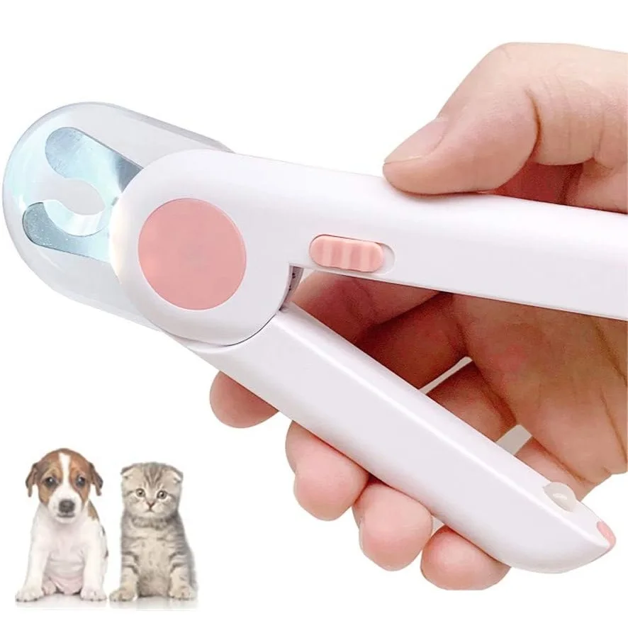 

Dog Cat Pet Nail Clippers with Safety Guard and LED Light,Pet Nail Scissors Pet Claws Toenail Clippers with Hidden Nail File