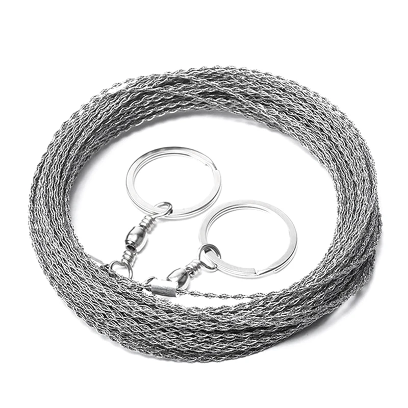 Rope Saw Portable Stainless Steel Wire Saw Manual Cutting Chain Camping Hiking Survive Woodworking Tools(9.8Feet) Easy To Use