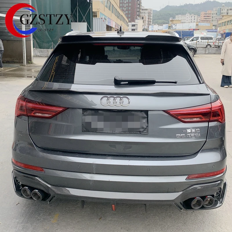 

For Audi Q3 sportback 2019~2022 Year spoiler carbon fiber forged carbon hatchback roof rear wing body kit accessories