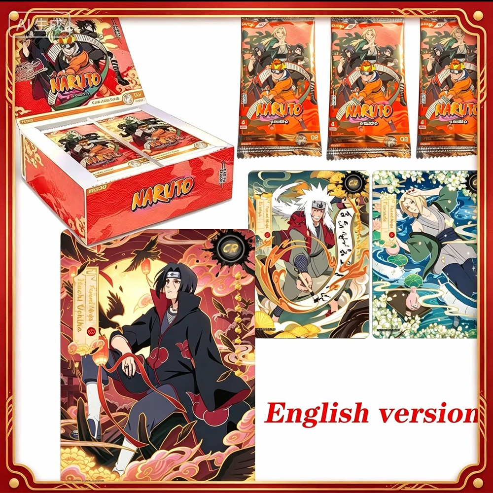 KAYOU NARUTO English version CR series Whole box Namikaze Minato Uchiha Itachi Collection card Christmas birthday gift toys