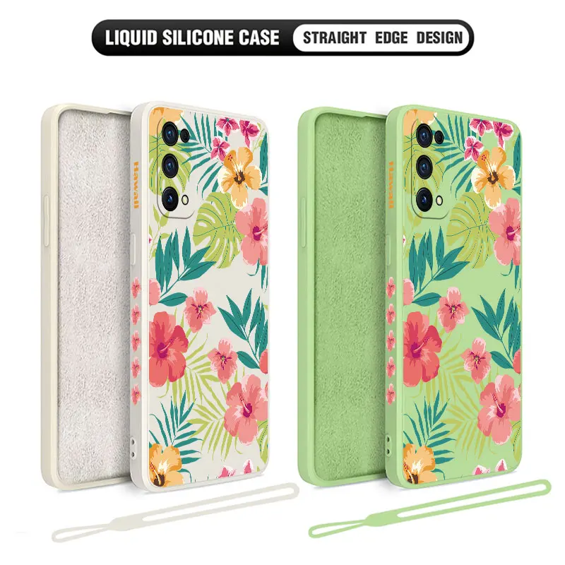 Hawaii Hibiscus Flower Case For OPPO Realme 11 10 9 9i 8 8i 7 7i 6 Pro Plus C31 C35 C1 C11 C12 C15 C20 C21Y C25 C25S Cover