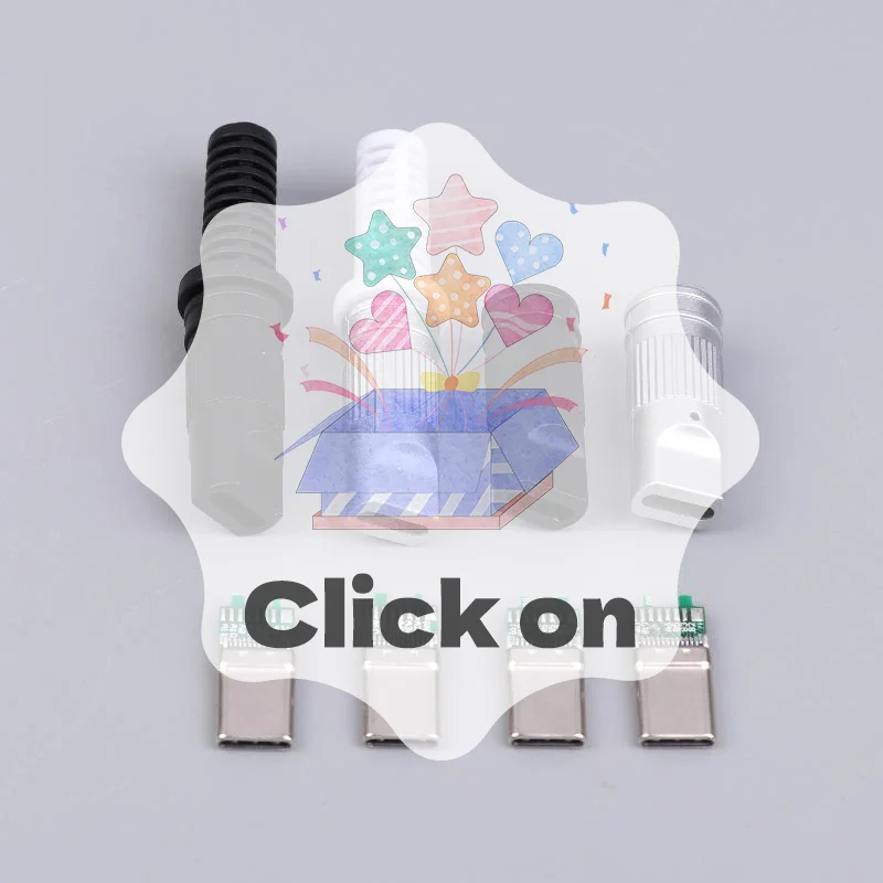 2/5Pcs USB3.1 24Pin Type-C Male 5 Solder Joints For Mobile Phone Fast Charging C To C With CC Solder Pad Repair DIY Data Plug