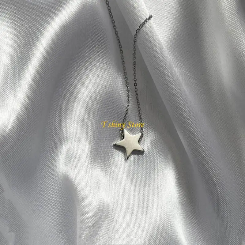 N58F Y2k Chain Necklace Steel Pendant Necklace Suitable for Fashion Outfits