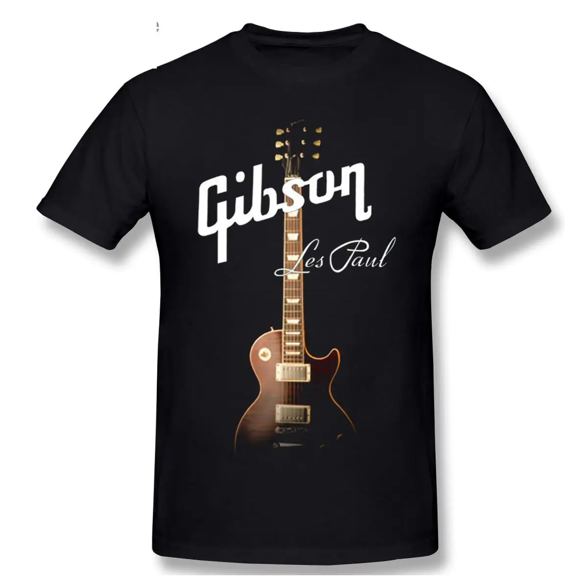 Cool Guitare Gibson T-shirts T-shirt Imprimé Pour Hommes Gibson T-shirts Rock Grunge Mélomane T-shirts Hipster Tops Hip Hop Décontracté Tops