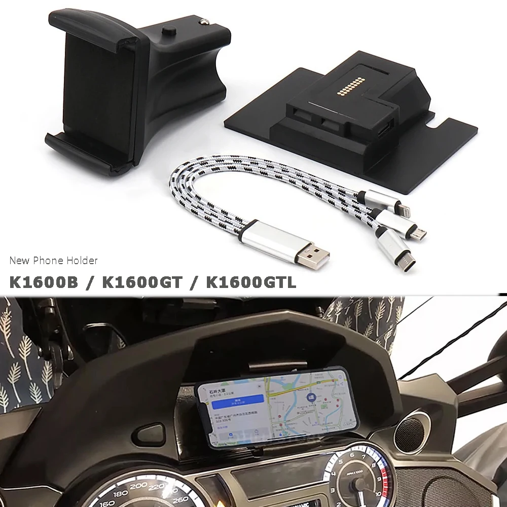 

Motorcycle Phone Holder One-click unlock Navigation bracket For BMW K1600GTL K1600GT K1600B K1600 B K 1600 GT GTL 2011-2020