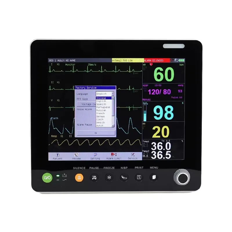 12/12.1/15 Inch Portable Animal Use Vet Multi-parameter Patient Monitor Etco2 Veterinary Monitor