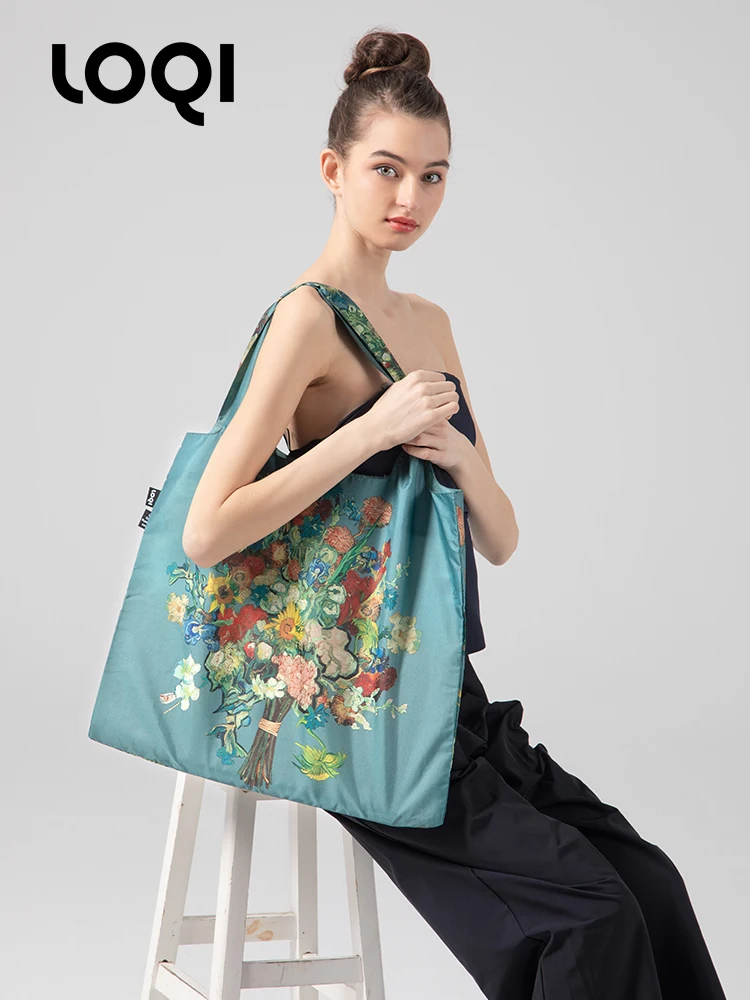 Women's Bag Shoulder Tote Bag Designer Handbag Fashion Eco-friendly Handbag Portable Foldable Van Gogh Shopping Bag Purses