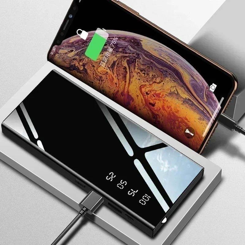 30000mAh LED Display Digital Carregador Portátil Bateria Externa Adequado para iPhone e Android USB Power Bank Mini Powerbank