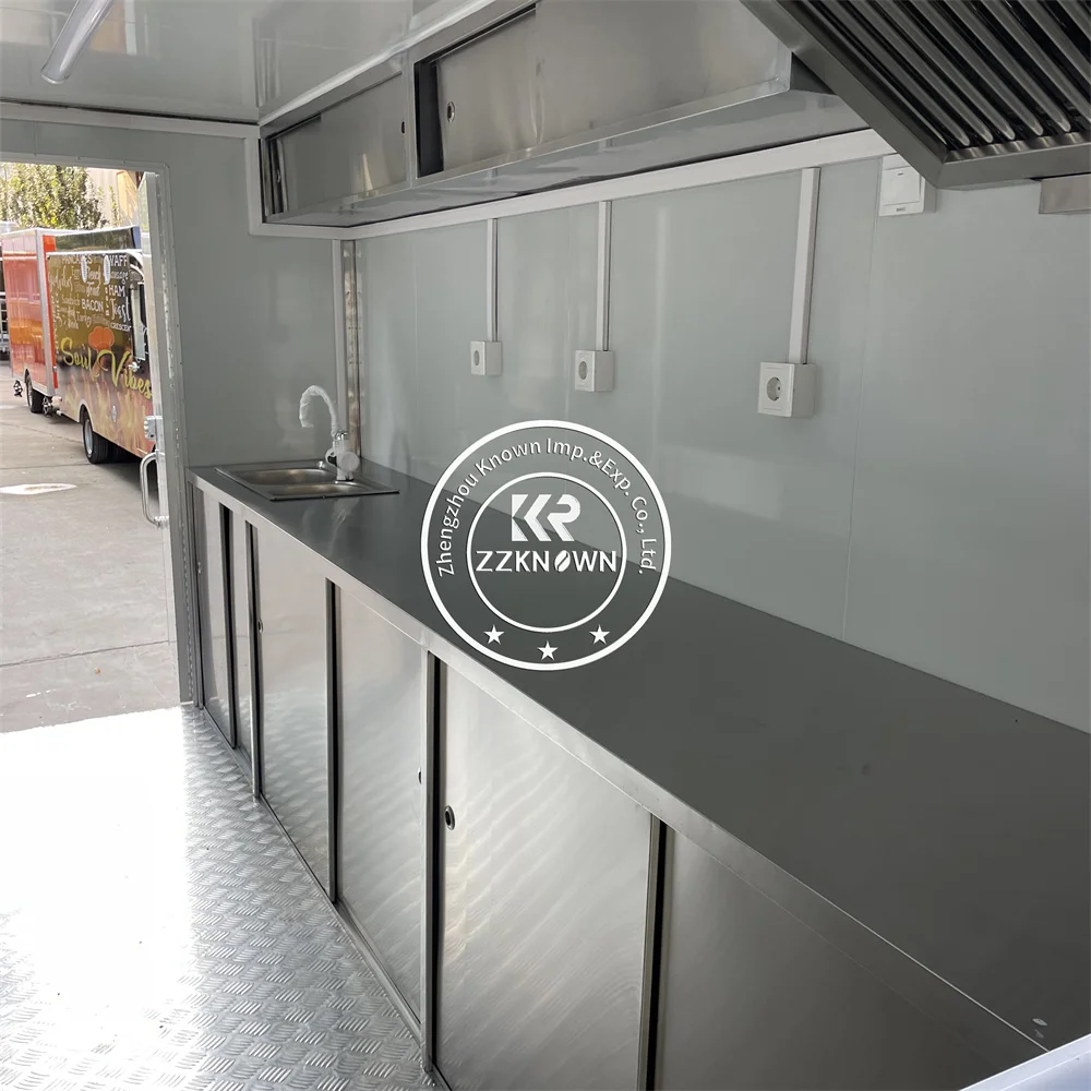 Factory Direct Pizza Trailer Mobile Coffee Van Street Breakfast Sandwich Food Truck Mobile Ice Cream Cart With Full Kitchen
