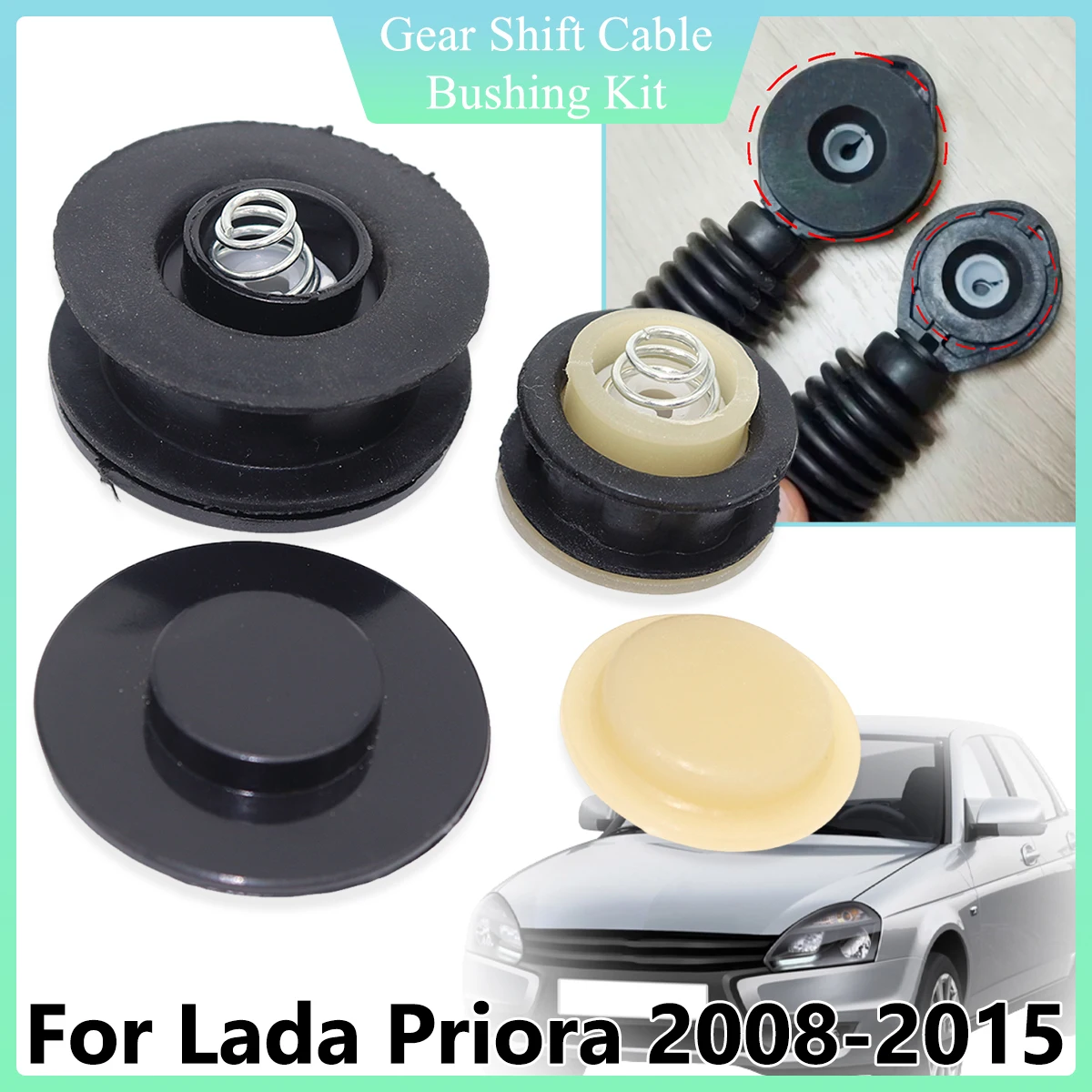 

MT Gearbox Shift Cable Linkage Control Bushing Gear Shifter Lever Adapter Rod Connect Bush Car Parts For Lada Priora 2008-2015
