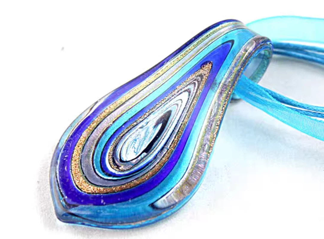 Hot Sale Handmade Murano Lampwork Glass Spiral  35MM*60MM Pendant Fit Necklace  Jewelry Gifts LL54