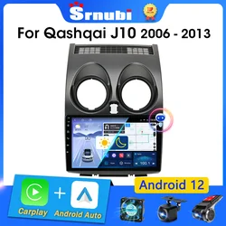 Srnubi-Radio con GPS para coche, reproductor Multimedia con Android 12, Carplay, 4G, RDS, DVD, estéreo, 2 Din, para Nissan Qashqai J10, 2006, 2007, 2008 - 2013