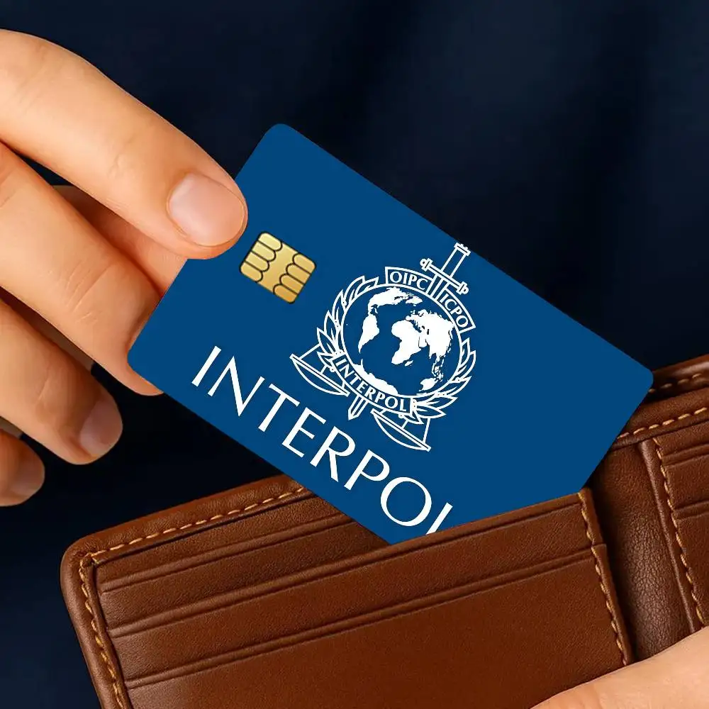 The Interpol Credit Card 4PCS Anti-scratch Waterproof Stickers for Bank Debit Decorative Protection Bus Subway
