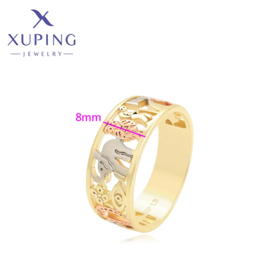 Xuping Jewelry Hot Items European Light Gold Color Couple Rings for Women Girl Wedding Christmas Party Gifts A00918259