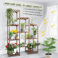 Large Indoor Outdoor Display Multi-layer Flower Shelf Garden Plant Stand Balcony Detachable Wooden Corner Plant Pots Holder Rack