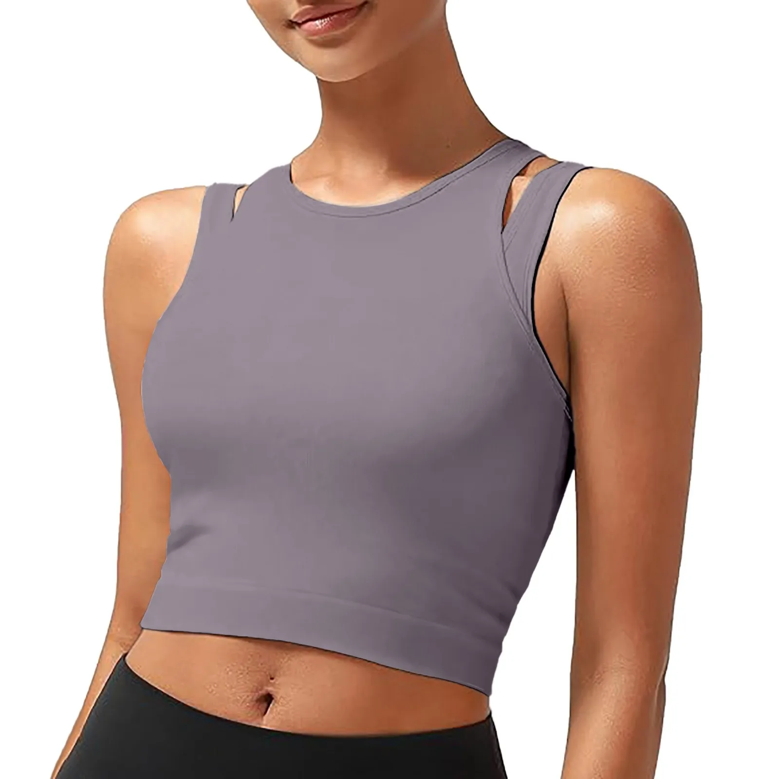 

Sports Vest Chest Pad Women Tank Top Running Training Fitness Shockproof Gather Yoga Bra Sleeveless Tight Bottomed Racerback Top