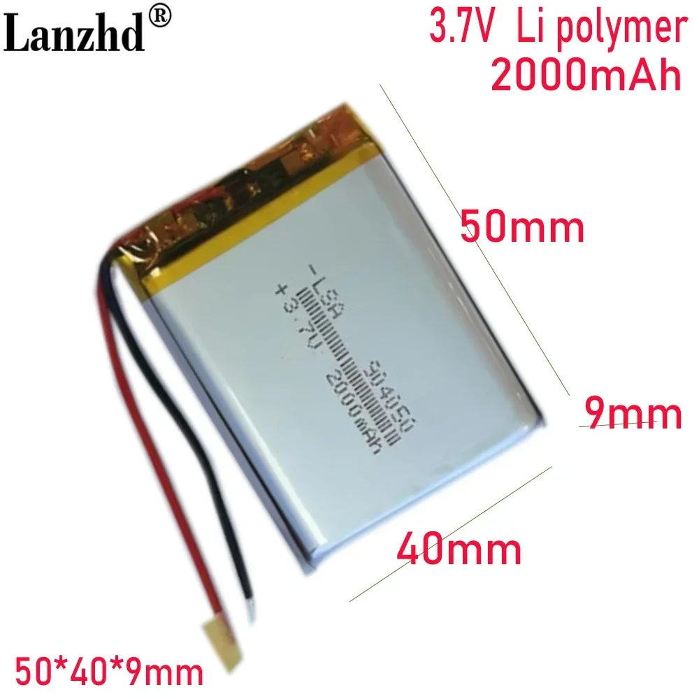 NEW 904050 Li polymer lithium battery 2000mAh 3.7V For Bluetooth speaker LED lighting Medical supplies rechargeable